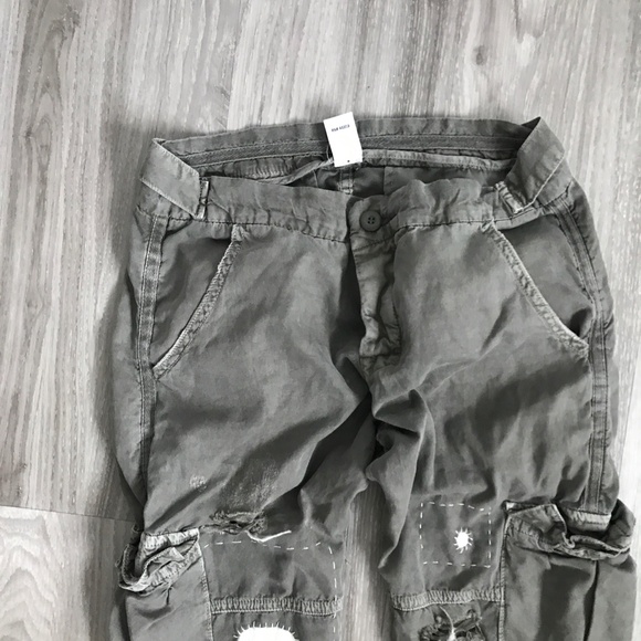 NSF Khaki Green Pants Crop Straight Leg Womens 26 - Picture 2 of 10